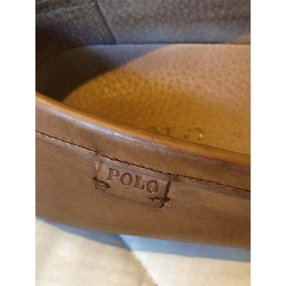 Polo Ralph Lauren Men's Woodley Brown Leather Driving Loafers Size 9.5D